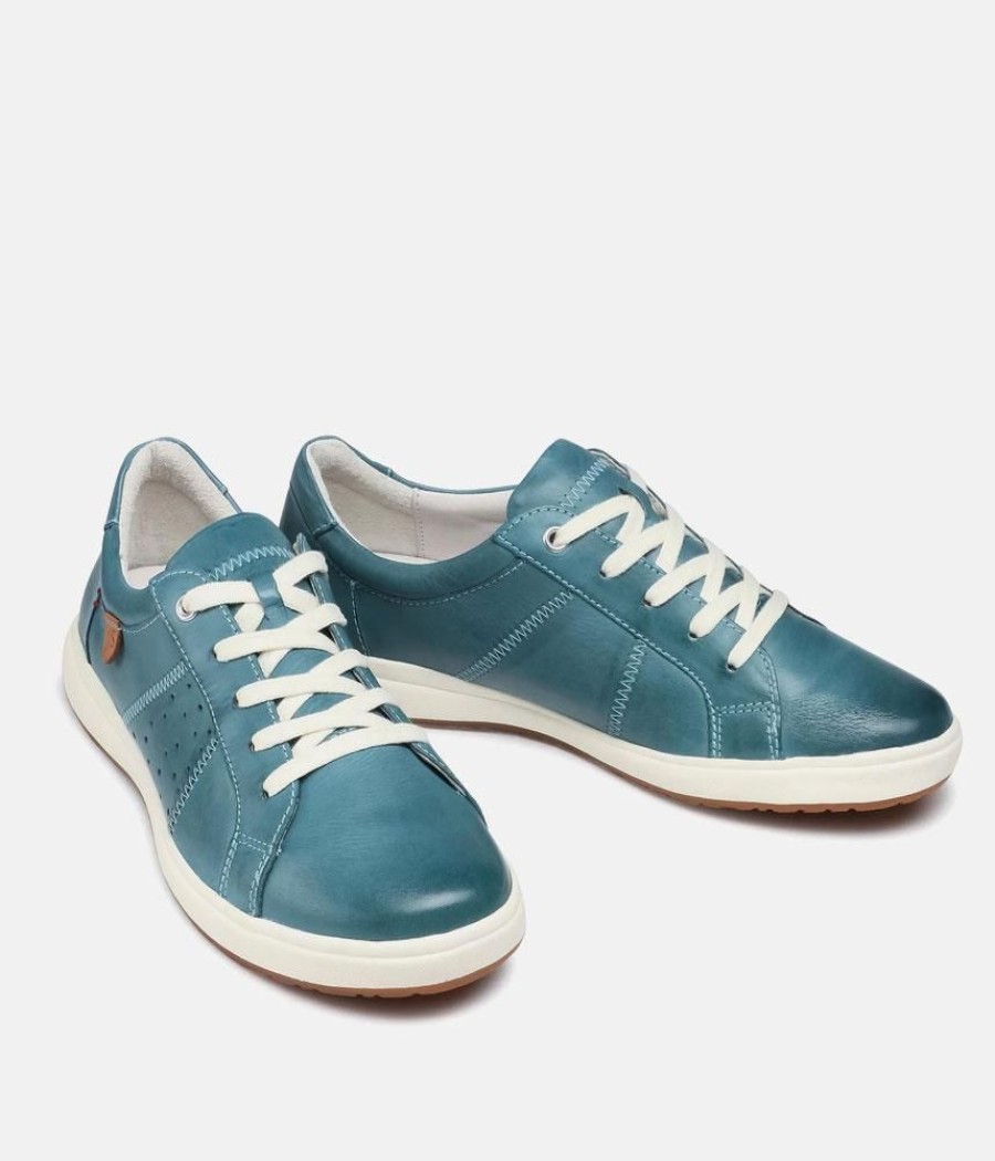 Josef Seibel Josef Seibel Casual Aqua Blue Leather Trainer Best