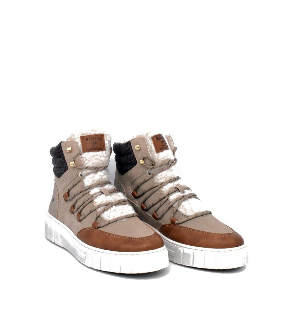 Mustang Mustang Cosy Taupe Winter Hi-Top Boots Best