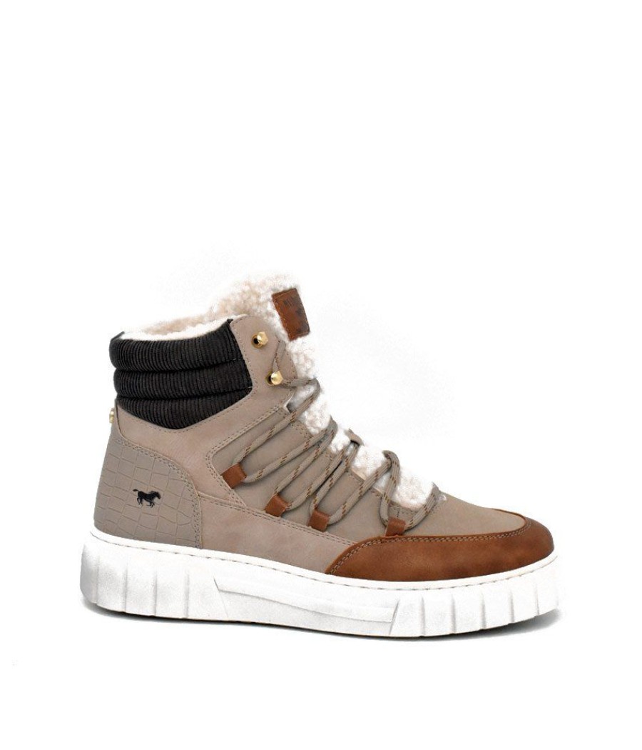 Mustang Mustang Cosy Taupe Winter Hi-Top Boots Best