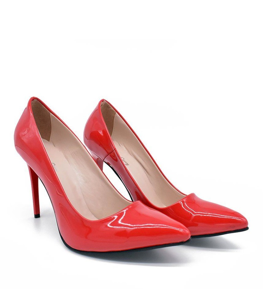 Belle & Lucy Stunning Red Patent Stiletto Heels Online