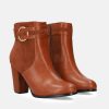 Andres Machado Dressy Brown Block Heel Ankle Boots Wholesale