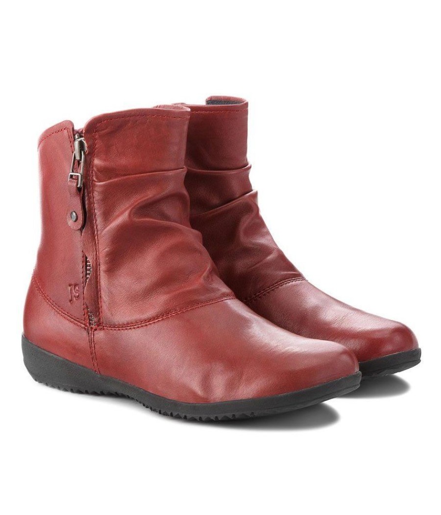 Josef Seibel Josef Seibel Stylish Carmine Red Leather Slouch Boots Hot