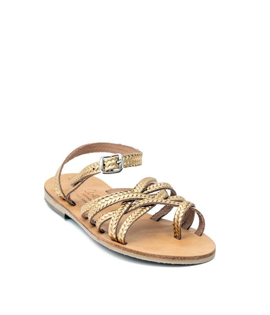 Glaritis Glaritis Gorgeous Gold Braided Nike Sandals Best