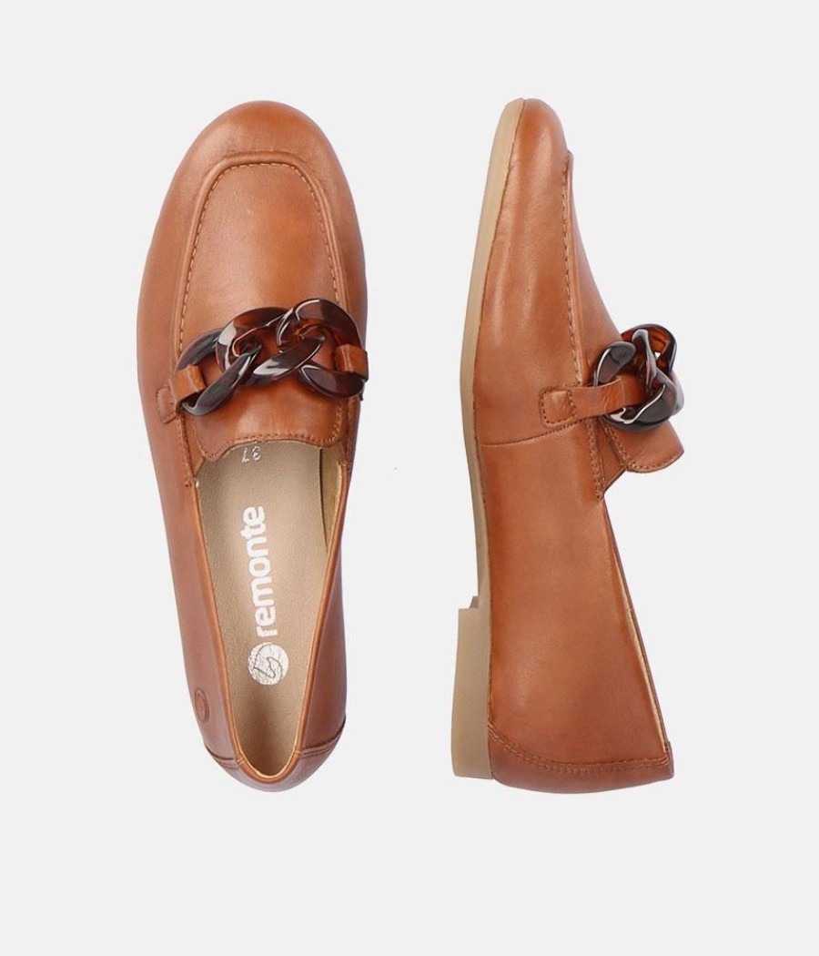 Remonte Remonte Stylish Brown Leather Slip On Shoe Wholesale