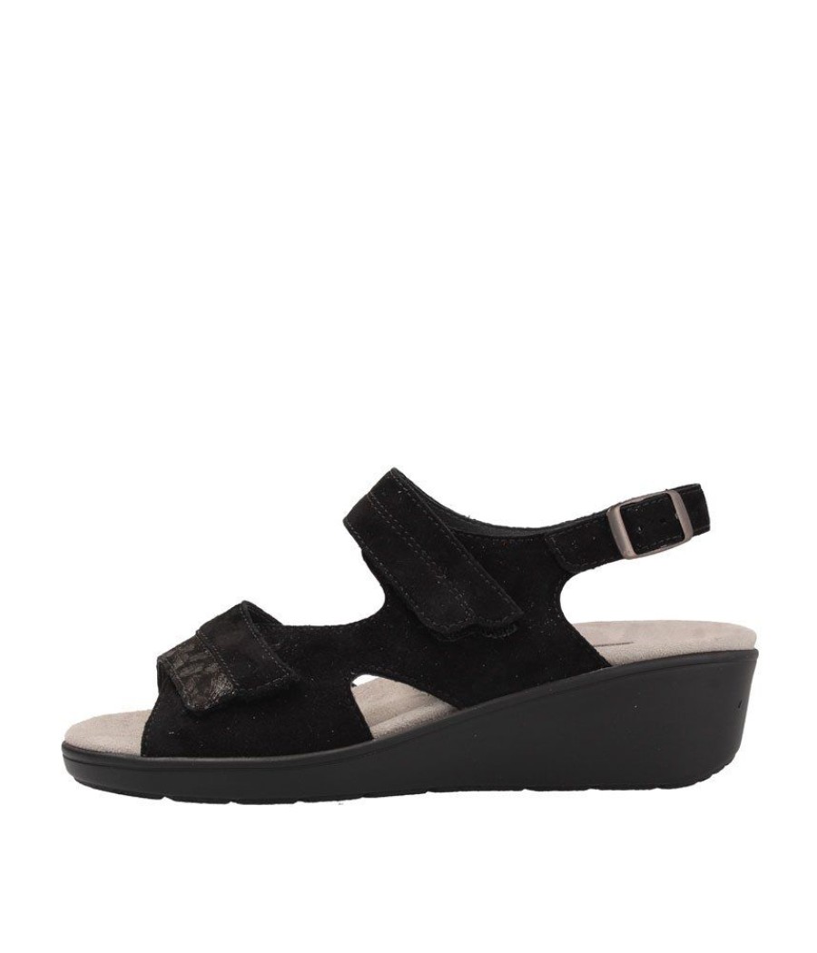 Semler Semler Stylish Black Suede Wedge Sandals Best