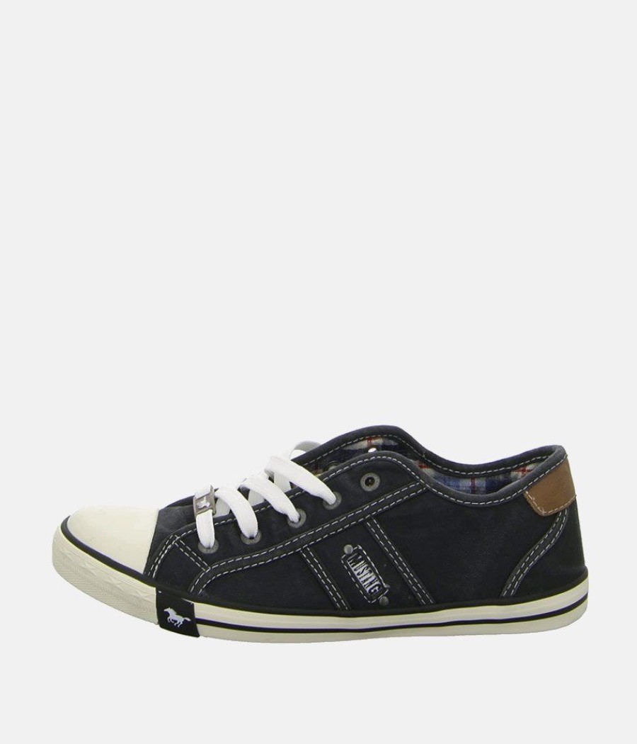 Mustang Mustang Vintage Black Lace Up Trainer Online