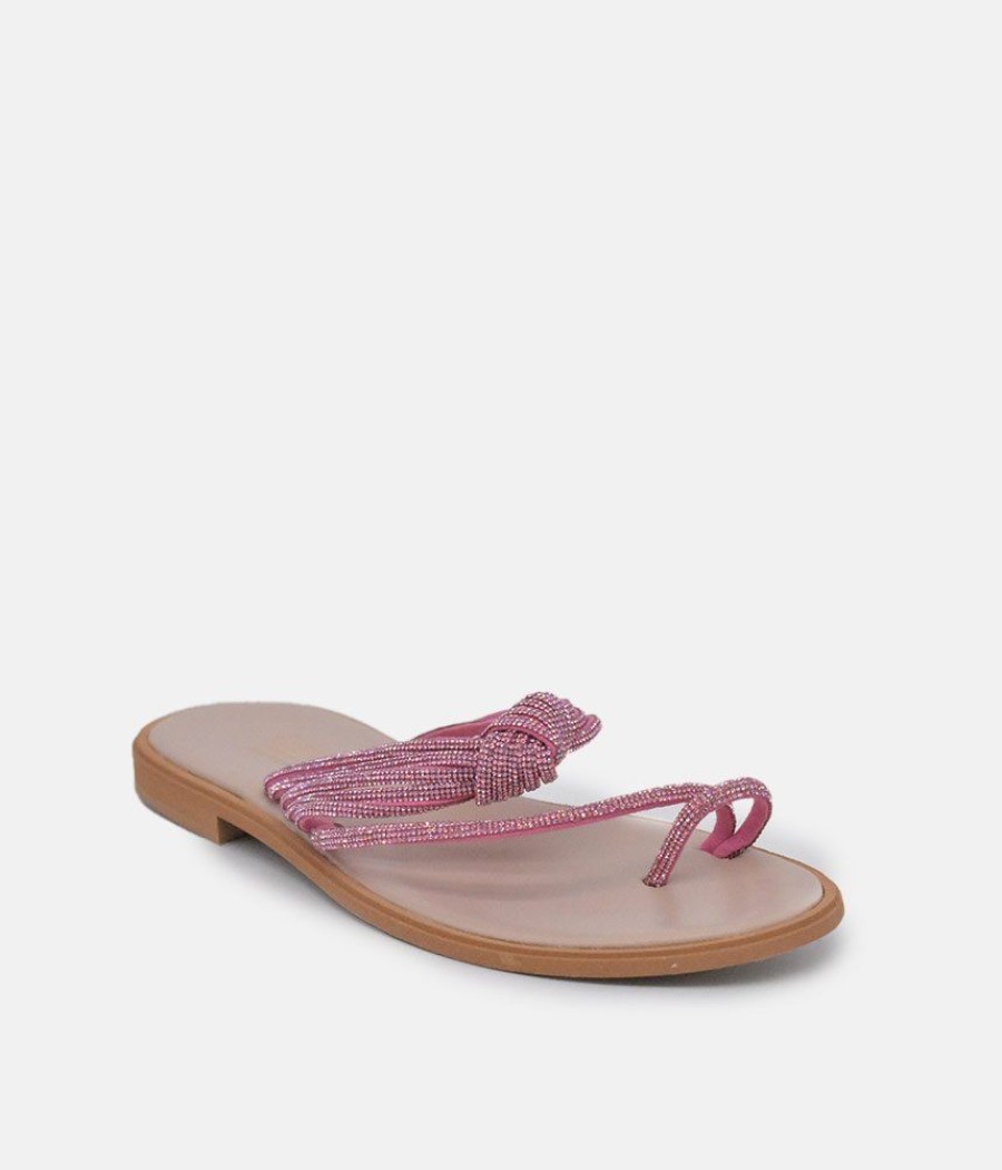 Glaritis Glaritis Barely There Pink Glitter Sandals Wholesale