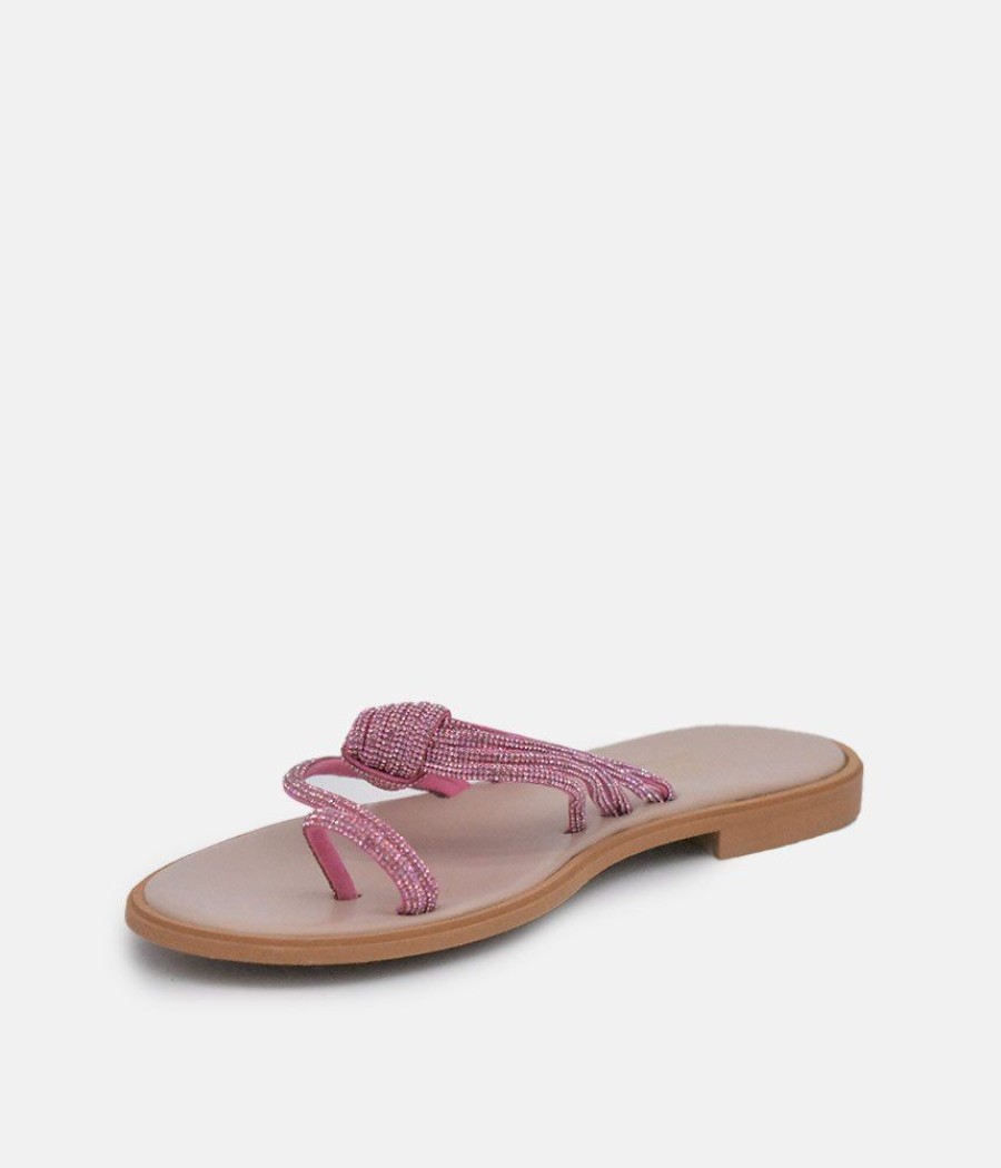 Glaritis Glaritis Barely There Pink Glitter Sandals Wholesale