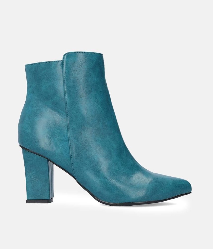 Andres Machado Chic Turquoise Block Heel Ankle Boots Hot