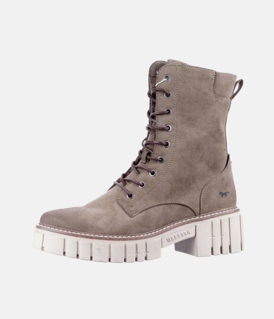 Mustang Mustang Taupe Platform Ankle Boots Clearance