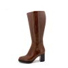 PieSanto Piesanto Stylish Cognac Long Leather Boots Hot