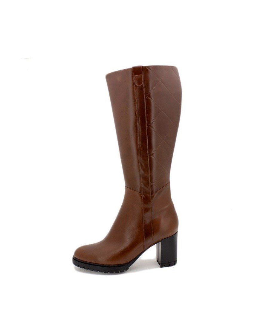 PieSanto Piesanto Stylish Cognac Long Leather Boots Hot