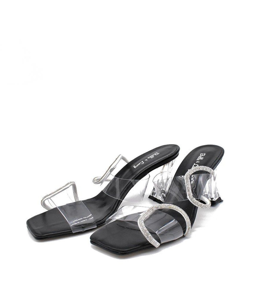 Belle & Lucy Fabulous Slip On Clear Pvc Heels Online