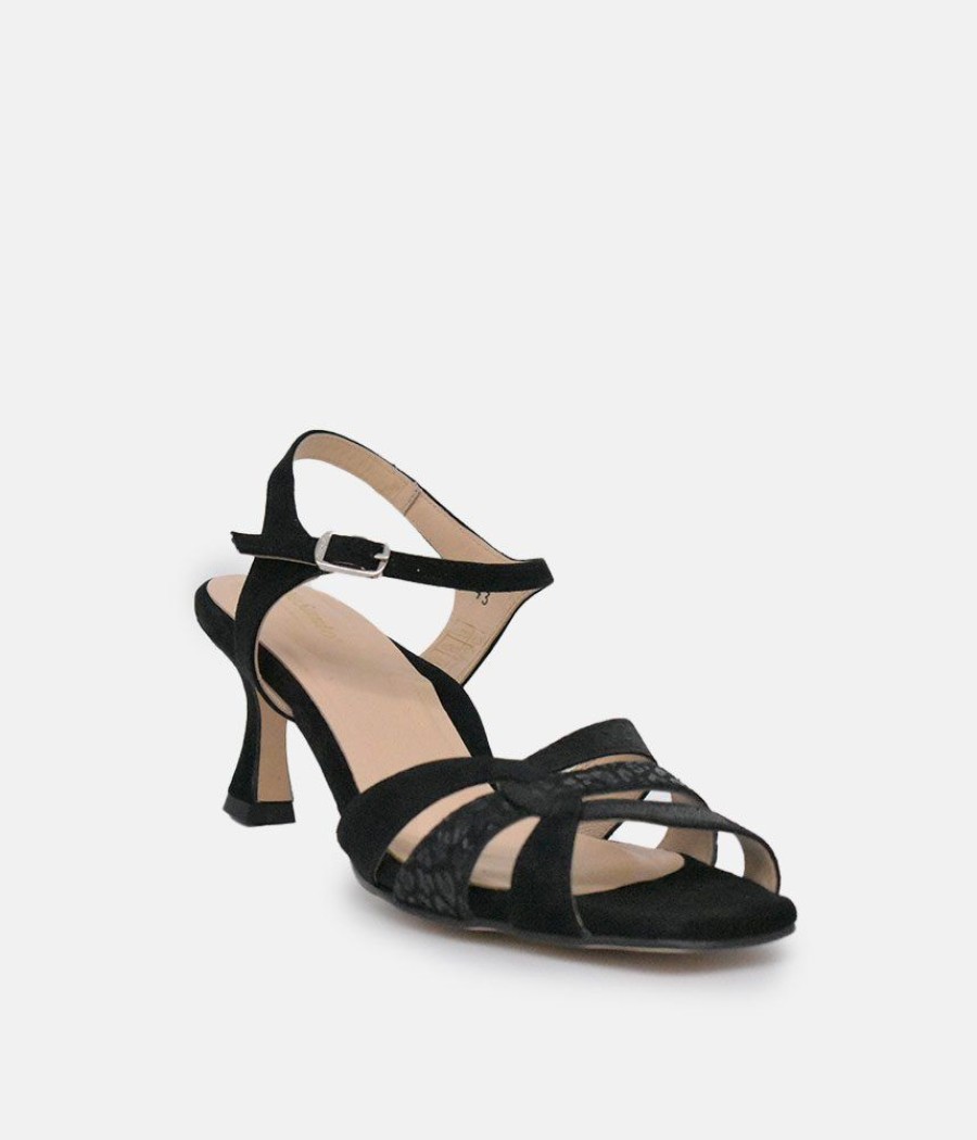 PieSanto Piesanto Glamourous Black Suede Strappy Sandals Hot