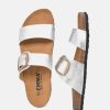 Emma Fashionable Metallic Silver Twin Strap Sandal Wholesale