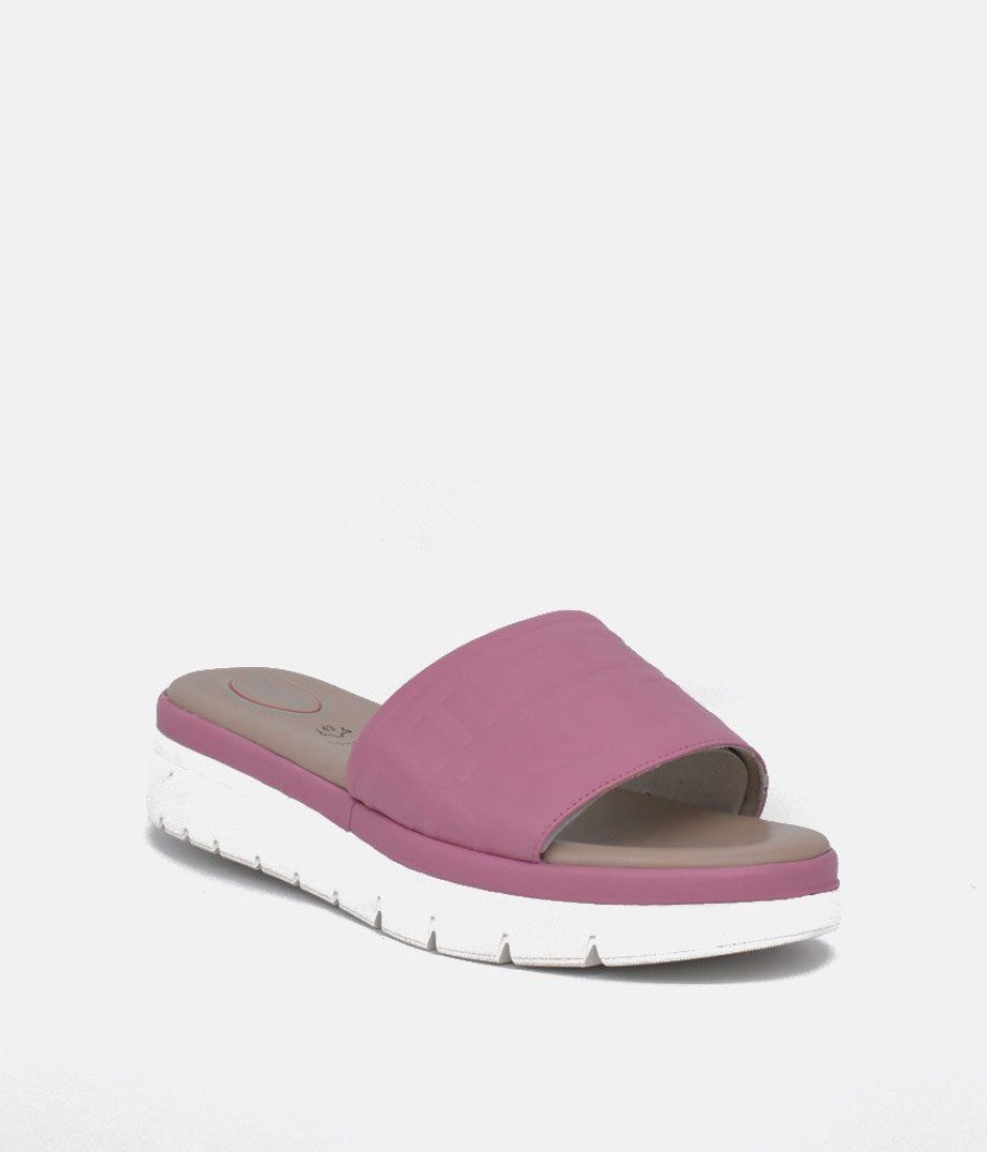 Tamaris Tamaris Comfort Lilac Pink Quilted Slip On Sandals Wholesale