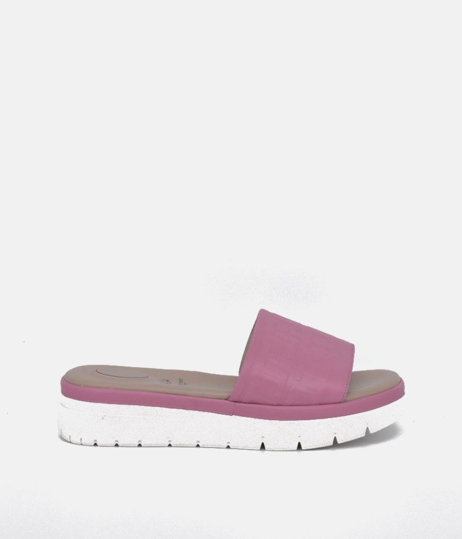 Tamaris Tamaris Comfort Lilac Pink Quilted Slip On Sandals Wholesale