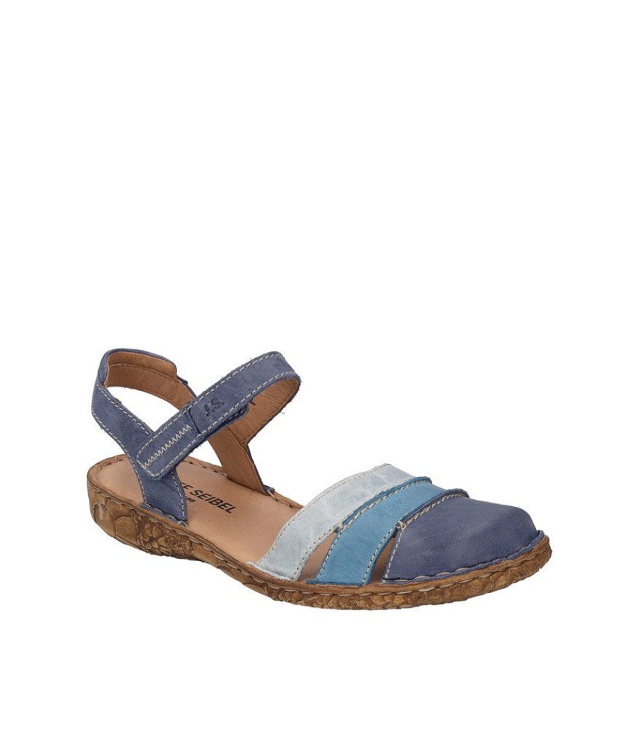 Josef Seibel Cute Blue Multi-Colour Leather Sandals Best