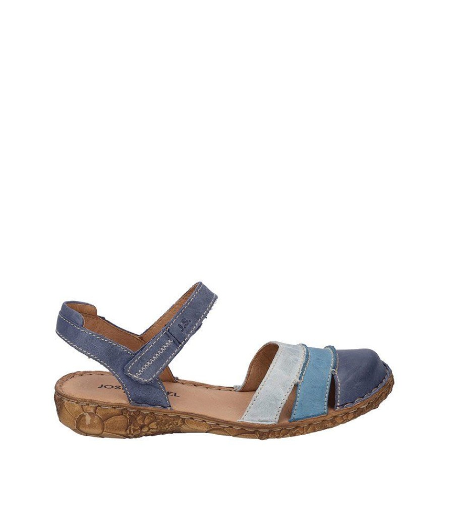 Josef Seibel Cute Blue Multi-Colour Leather Sandals Best