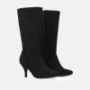 Andres Machado Cute Black Stiletto Heel Midi Boots Online