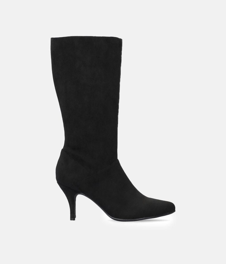 Andres Machado Cute Black Stiletto Heel Midi Boots Online