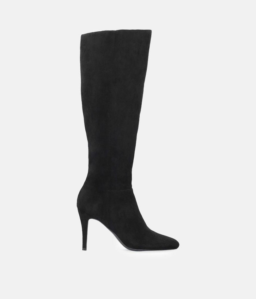 Andres Machado Sky High Black Stiletto Heel Long Boots New