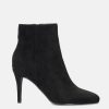 Cinderella Shoes Sky High Black Suede Stiletto Heel Booties Clearance