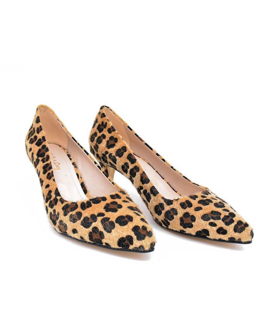 Belle & Lucy Stylish Leopard Midi Heels New