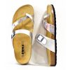 Emma Gorgeous Silver Combi Leather Thong Sandal Clearance