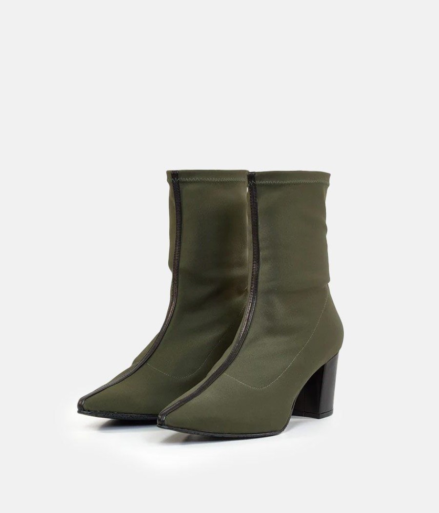 Brenda Zaro Fashionable Green Midi Block Heel Ankle Boots Best