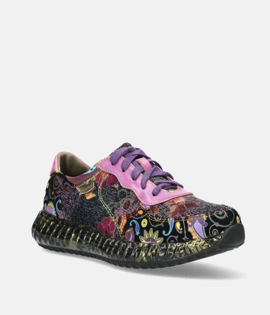 Laura Vita Laura Vita Pretty Black Multi Colour Fashion Trainer Wholesale