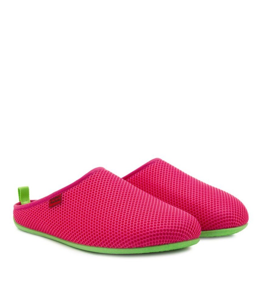 Andres Machado Cosy Hot Pink Slippers Clearance