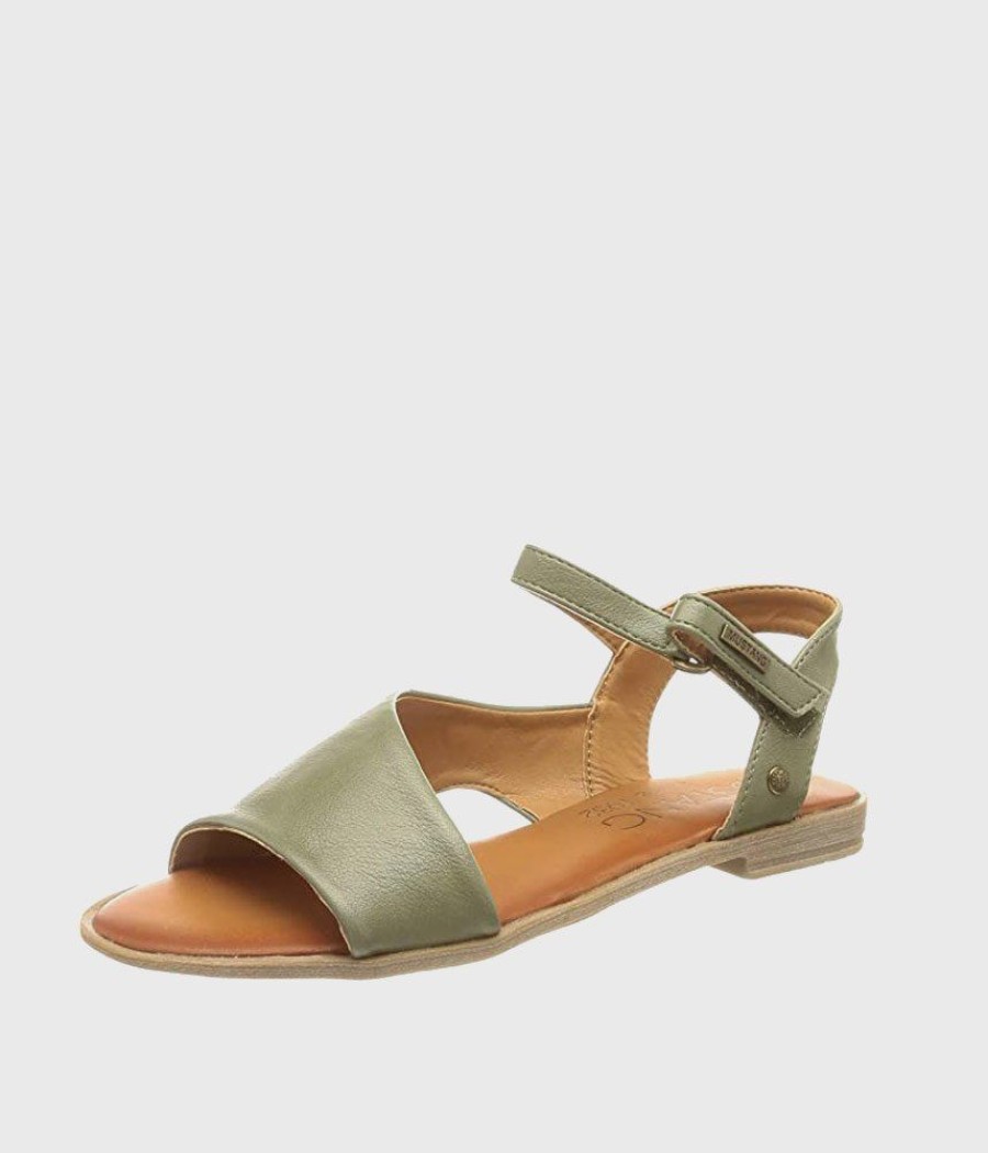 Mustang Mustang Mint Green Leather Sandals Online