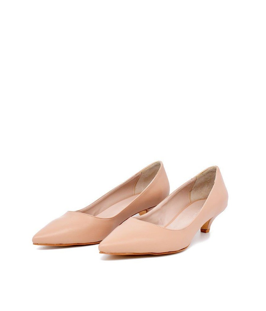 Belle & Lucy Classic Beige Kitten Heels Clearance