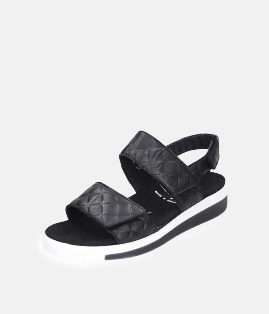 Semler Semler Fashionable Quilted Black Wedge Sandals New