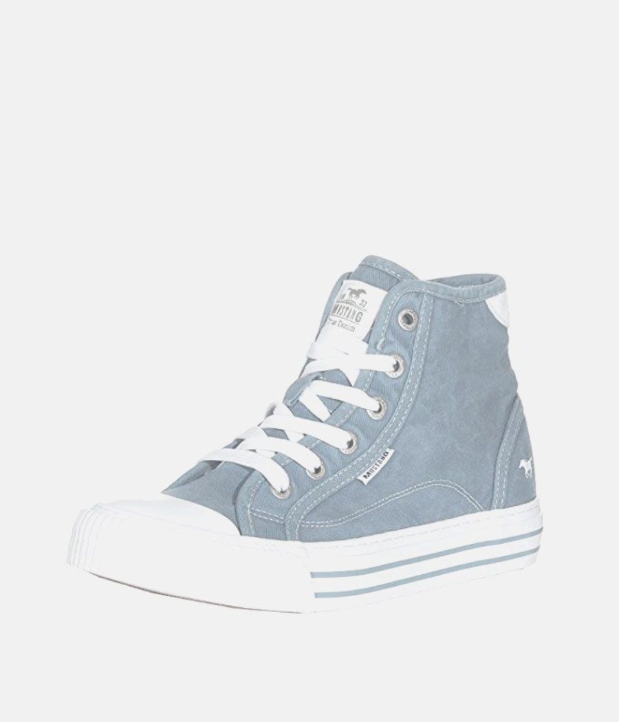 Mustang Mustang Pretty Ice Blue Hi-Top Trainers Hot