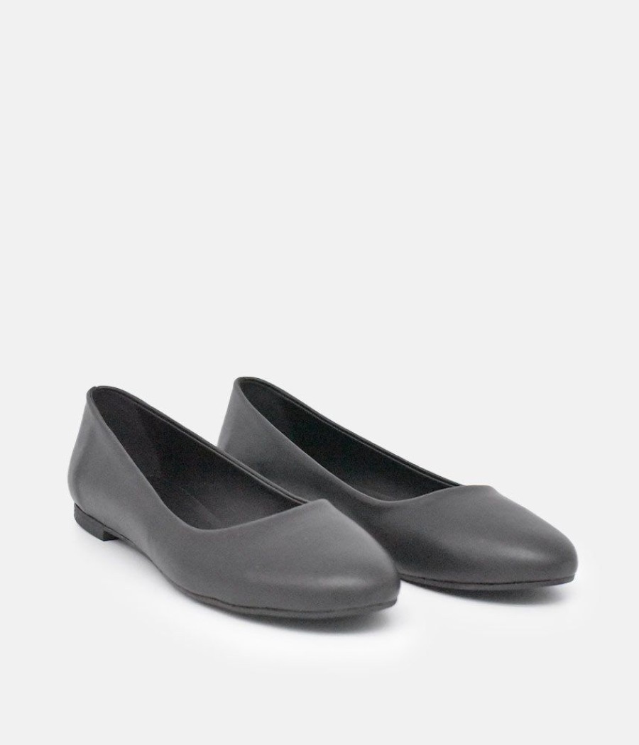 Belle & Lucy Versatile Round Toe Black Ballet Flats Hot