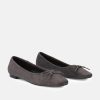 Andres Machado Plush Grey Suede Bow Tie Ballet Flats Clearance