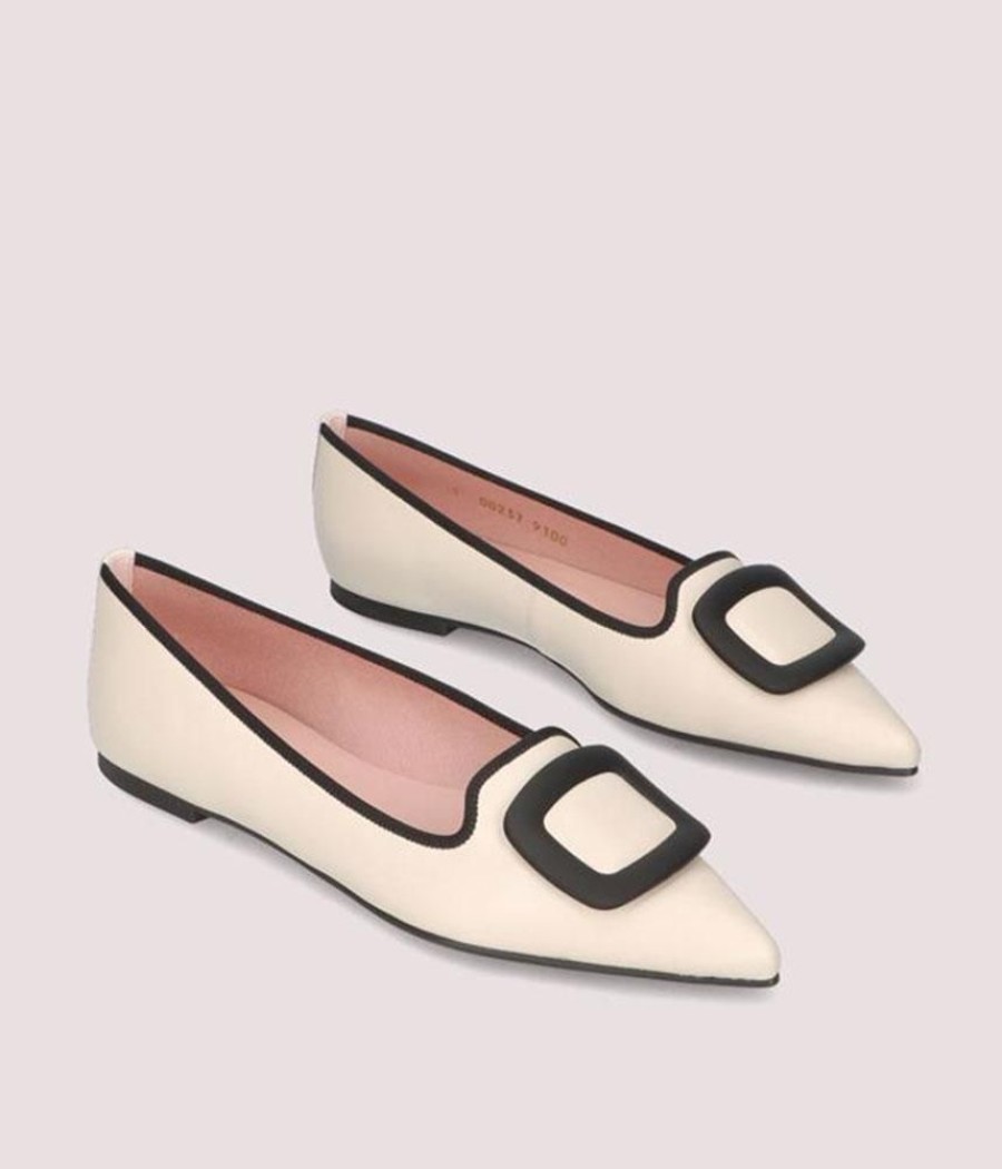 Pretty Ballerina Pretty Ballerina Chic Monochrome Pointy Toe Flats New