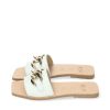 Ria Ria Luxurious White Leather Slip On Sandals Hot