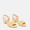 Andres Machado Pretty Sunshine Yellow/Cream Block Heel Sandals Online