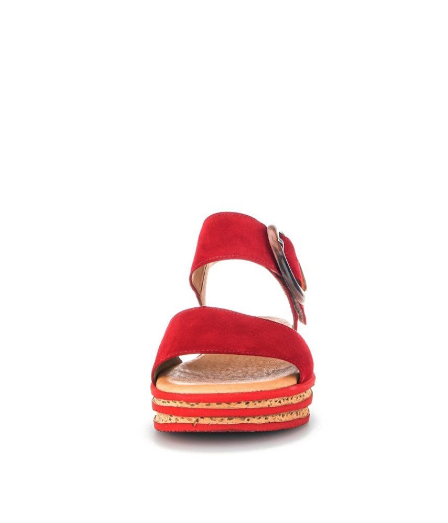 Gabor Gabor Stylish Red Cork Wedge Sandals Wholesale