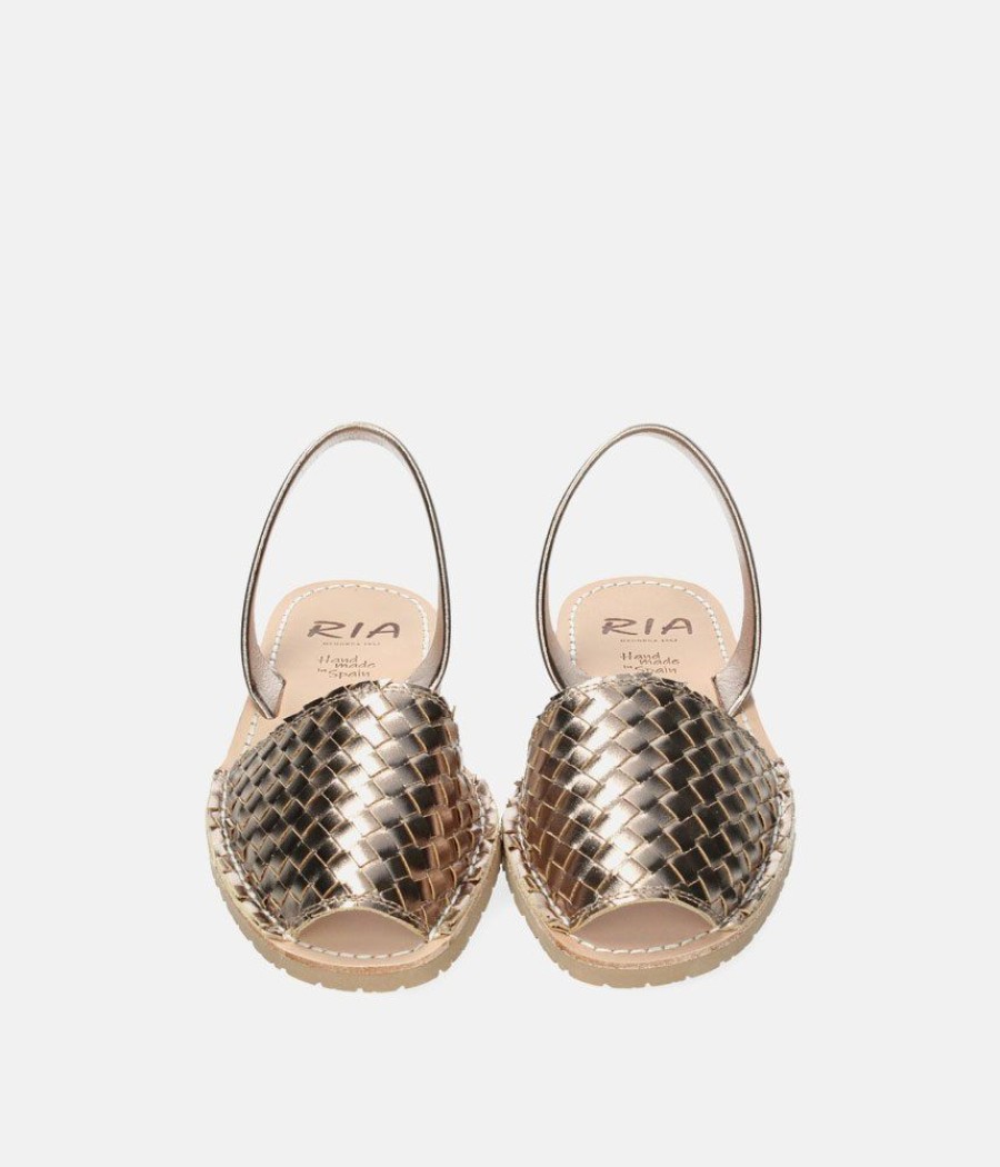 Ria Ria Glam Metallic Woven Bronze Abarca Sandal Wholesale