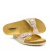 Emma Funky Cosmic Rose Gold Patent Leather Slides Hot