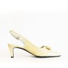 Cefalu Stylish Beige Patent Sling Back Heels Online