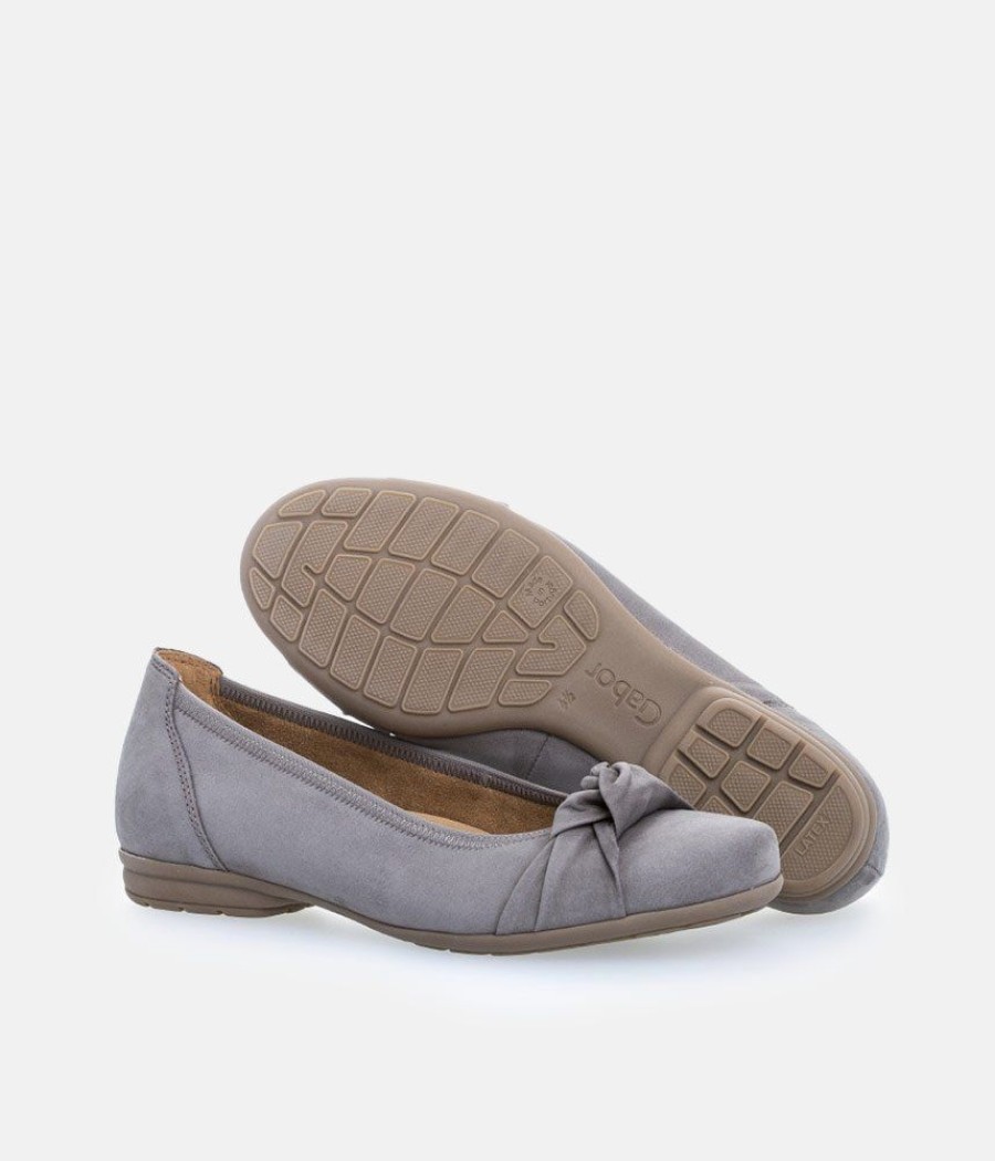 Gabor Gabor Plush Grey Knot Slip On Shoe Clearance