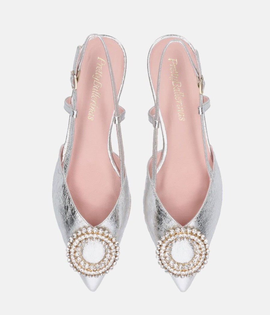 Pretty Ballerina Pretty Ballerinas Fabulous Silver Slingbacks Online