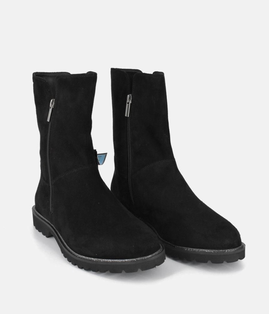 Sioux Sioux Premium Black Suede Midi Ankle Boots Best