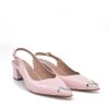 Belle & Lucy Stylish Pink Slingback Block Heels Hot