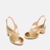 Andres Machado Stylish Metallic Gold Block Heels Best